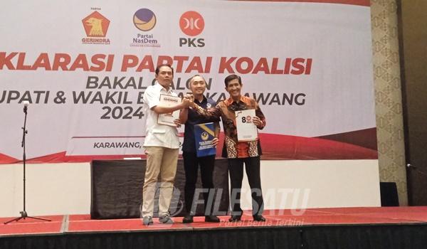 Tiga Petinggi Parpol Karawang saat deklarasi