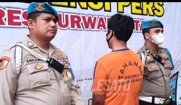 Anak artis Iis Karlina saat ditahan Polres Purwakarta