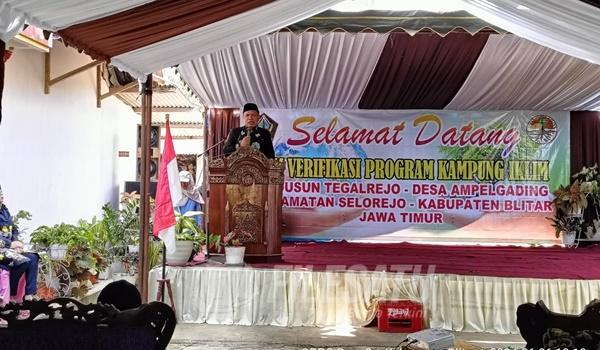 Sekda Kabupaten Blitar Izul Marom Menyampaikan Dalam Sambutannya Di Desa Ampelgading Selorejo Bahwa Dusun Tegalrejo ini Adalah Pilot Projek Proklim Lestari Di Kabupaten Blitar