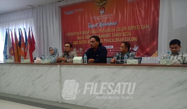 KPU Karawang Bersama Organisasi Wartawan-Media Gelar Rakor Persiapan Pendaftaran Paslon Bupati dan Wakil Bupati