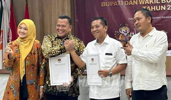 Dua Paslon Bupati dan Wakil Bupati Karawang dinyatakan lolos oleh KPU Karawang usai jalani test kesehatan