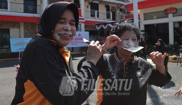 Polwan Polres Jember saat mengikti lomba HUT RI ke 79 dan HUT Polwan ke 76