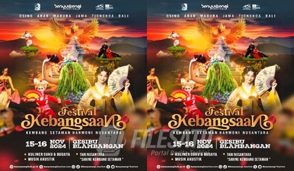 Festival Kebangsaan Banyuwangi 2024 Harmoni Nusantara Digelar di Taman Blambangan-Gesibu Banyuwangi