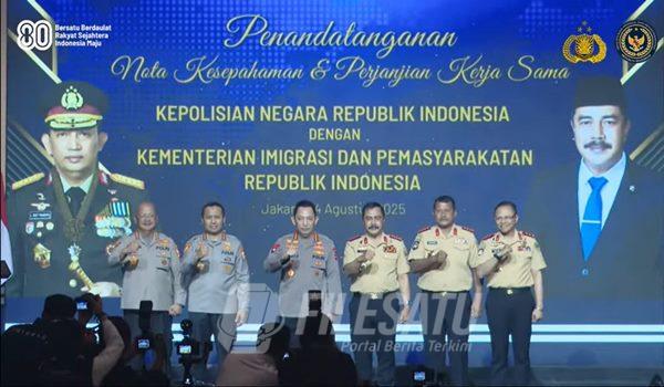 Kemenimipas dan Polri Perkuat Sinergi Lewat Penandatanganan Nota Kesepahaman