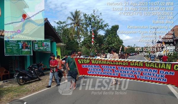 Masyarakat Desa Tubohan ulu Ogan Gelar Aksi Menolak  Galian C