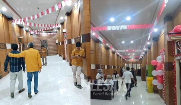 Sekretariat DPRD OKU Mererikan HUT RI Ke-80 Tahun dengan Ornamen Merah Putih