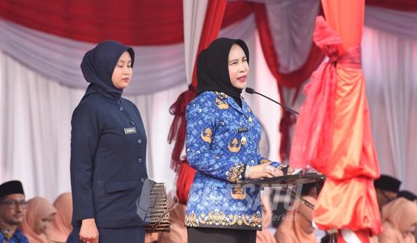 Bupati Sidoarjo saat menjadi Irup di Upacara HUT Korpri