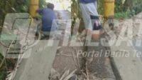 Jembatan Gantung Desa Lubuk Baru Rusak Parah