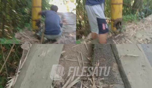 Jembatan Gantung Desa Lubuk Baru Rusak Parah