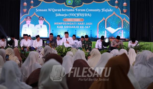 Bupati Sidoarjo Ajak Ribuan Jemaah Doakan Keberkahan di Hari Jadi ke-167