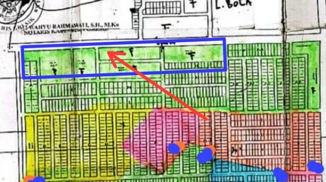Fasum Perum WSI (tanda panah) yang Diduga Beralih Kepemilikan