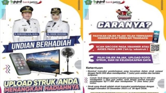 Pamplet Undian Berhadiah dari BPPD dan Bank Jatim