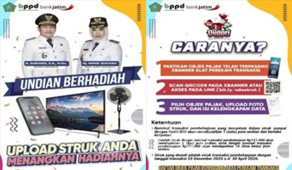 Pamplet Undian Berhadiah dari BPPD dan Bank Jatim