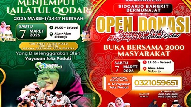 Yayasan Jetz Peduli Gelar “Sidoarjo Bangkit Bermunajat” di Alun-Alun