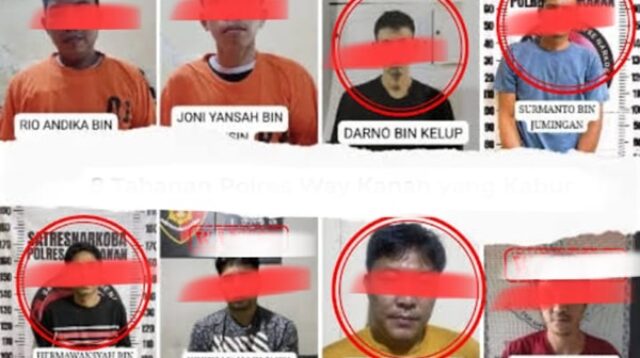 Delapan Tahanan POLISI Way Kanan Kembali ke Balik Jeruji