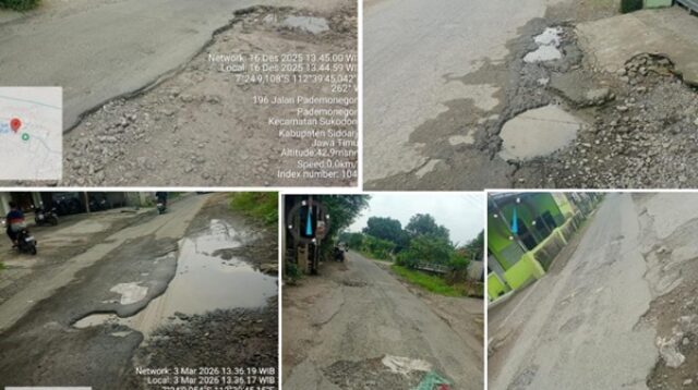 Kondisi Jalan Rusak di Desa Pademonegoro