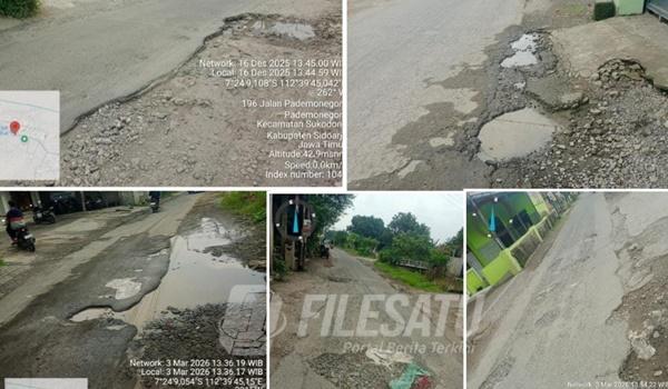 Kondisi Jalan Rusak di Desa Pademonegoro