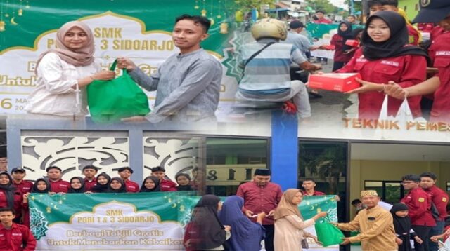 SMK PGRI 1 dan SMK PGRI 3 Sidoarjo Gelar Aksi Sosial Ramadan