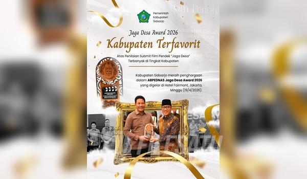 Sidoarjo Raih Penghargaan Kabupaten Terfavorit di Jaga Desa Award 2026