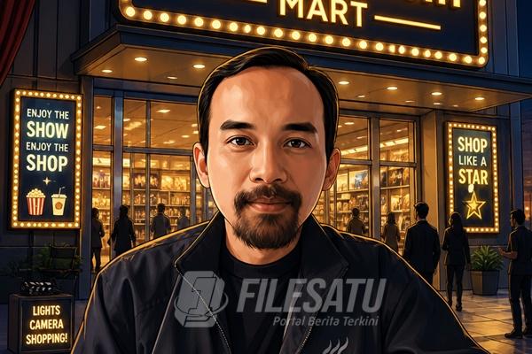 Ilustrasi Praktisi Hukum Sony Adiputra SH dengan latar belakang Theatre Night Mart Karawang