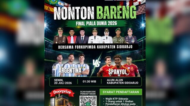Forkopimda Sidoarjo Ajak Warga Nobar Final Piala Dunia 2026