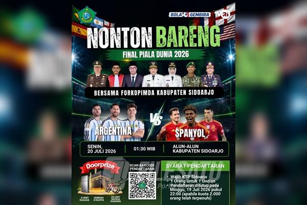 Forkopimda Sidoarjo Ajak Warga Nobar Final Piala Dunia 2026