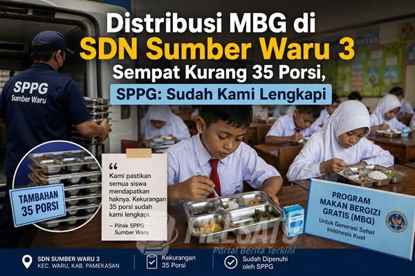 Ilustrasi Distribusi MBG di SDN Sumber Waru 3