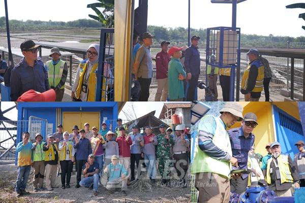 Bupati OKU saat cek bantuan jaringan instalasi air tanah dari pemerintah pusat