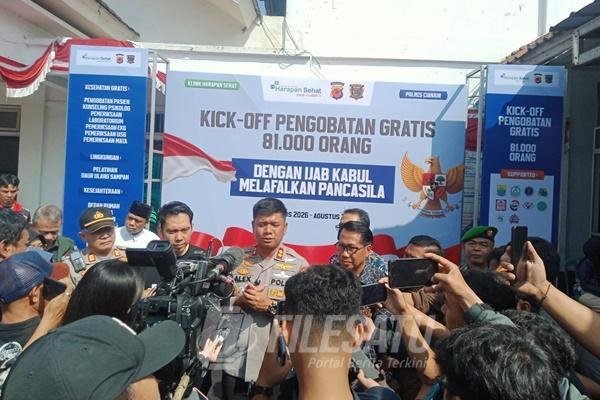 Kapolres Cianjur, AKBP Dr. A. Alexander Yurikho Hadi, S.H., S.I.K., M.Si., M.M., M.H.I., M.I.P saat meberikan keterangan pada awak media