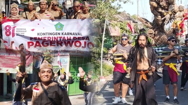 Karnaval HUT Ke-81 RI, Warga Pagerwojo Tunjukkan Kekompakan