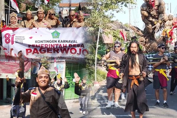 Karnaval HUT Ke-81 RI, Warga Pagerwojo Tunjukkan Kekompakan