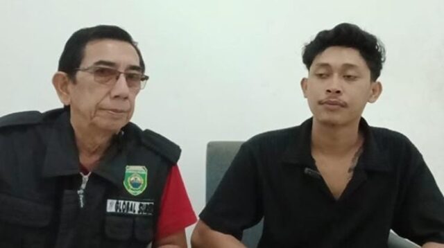 Yandre alias Kiting saat diwawancarai oleh Bang Bento dari Global Sumsel TV