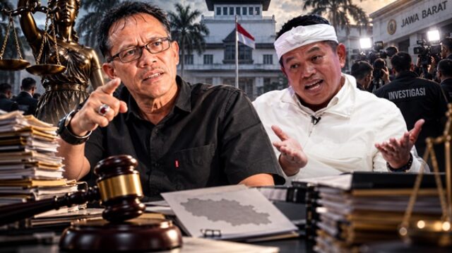Ketua Peradi Karawang Asep Agustian dan Gubernut Jawa Barat Dedi Mulyadi