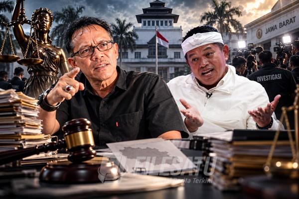 Ketua Peradi Karawang Asep Agustian dan Gubernut Jawa Barat Dedi Mulyadi