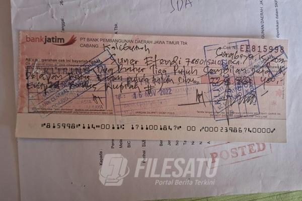 Cek yang ditolak Bank